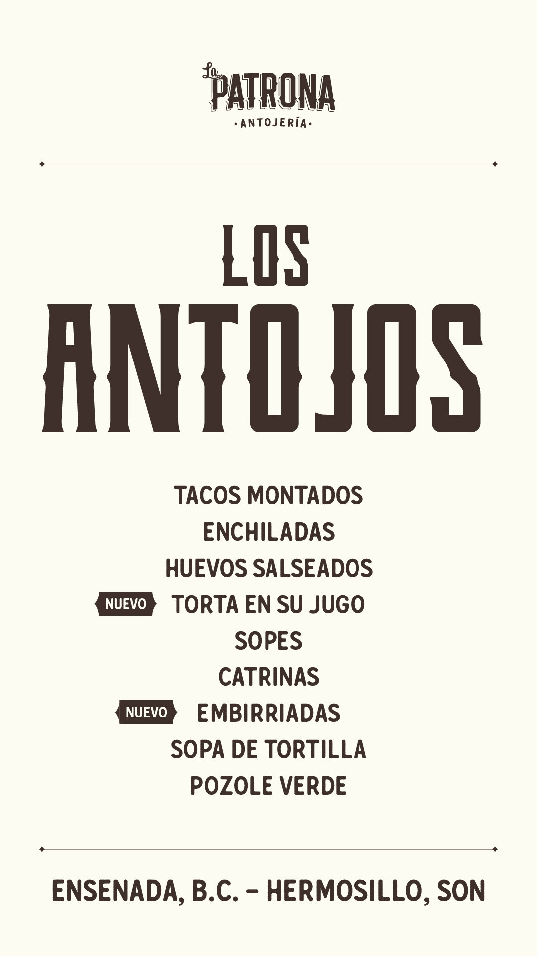 instagram good Menu La Patrona Stories 2024-25